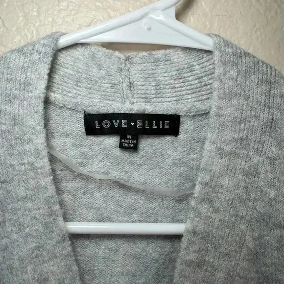 Love Ellie Open Cardigan Double Pockets Gray NWT Women Size Medium - Picture 4 of 6